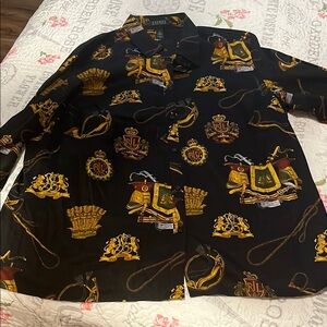Black and Gold Equestrian Print 👚 Ralph Laurent